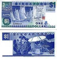 *1 singapurský dolár Singapúr 1987, P18a AU - Kliknutím na obrázok zatvorte -